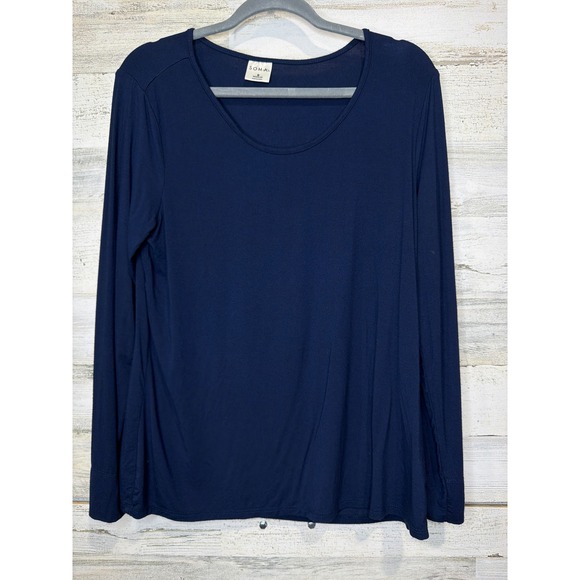 Soma Tops - Soma Long Sleeve Top Women Small Navy Blue Rayon Blend Cooling Minimalist EUC